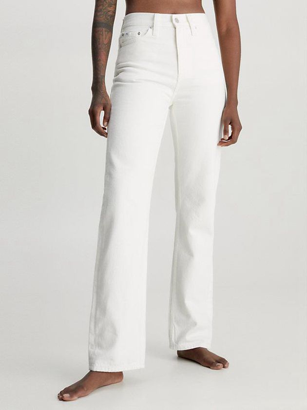 Calvin Klein USA High Rise Straight Womens Jeans White 8123604-PV